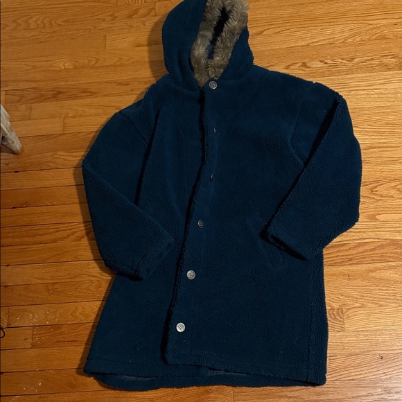 L.l. Bean Teddy fleece Nordic Eskimo boa coat sz L Large